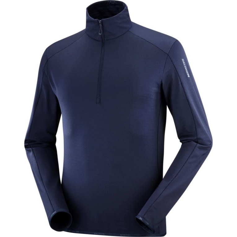 Sudaderas Salomon Essential Lightwarm Half Zip Hombre Azul Marino | MX XFMS678